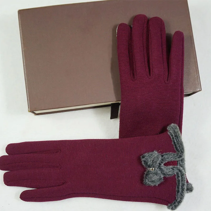 Осенне-зимние женские перчатки, бархатные перчатки на полный палец, модные уличные теплые женские варежки