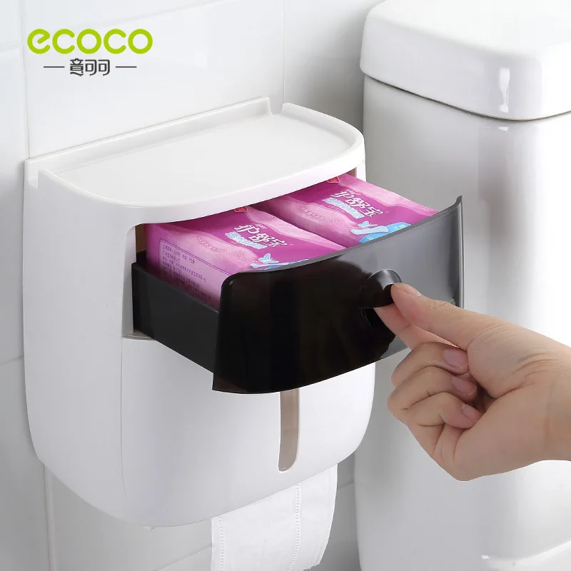 Ecoco коробка для туалетной бумаги, полка для хранения туалетной бумаги, водонепроницаемая креативная бумажная коробка для извлечения, товары для дома, пластиковая коробка для хранения