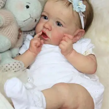 

22'' Sweet Newborn Baby Doll Girl Realistic Toy DIY Gift Soft Silicone Newborn Doll Baby Realistic Toy Vinyl Christmas Girl L7R5