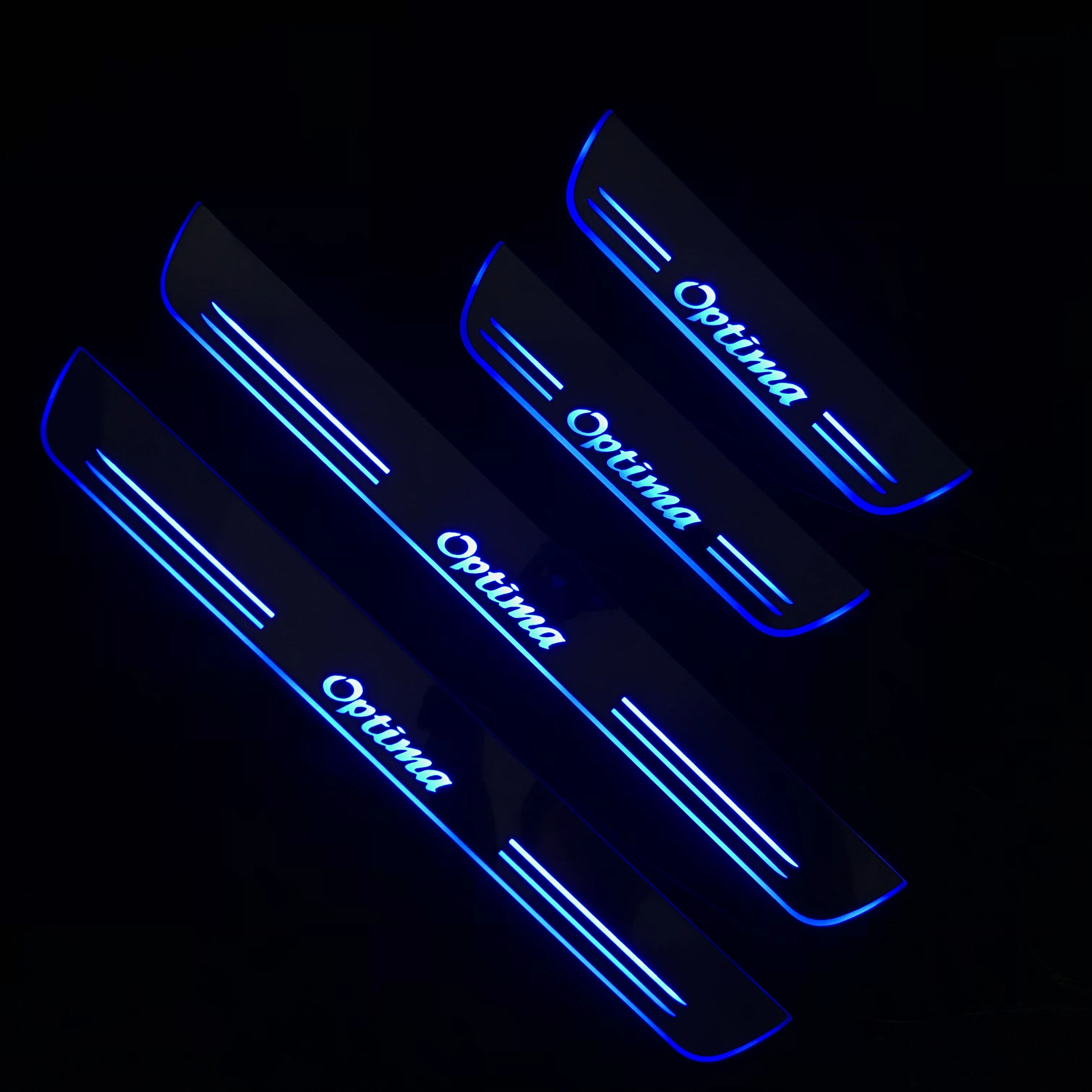 RQXR led перемещение двери Накладка для kia Оптима динамический дверной порог