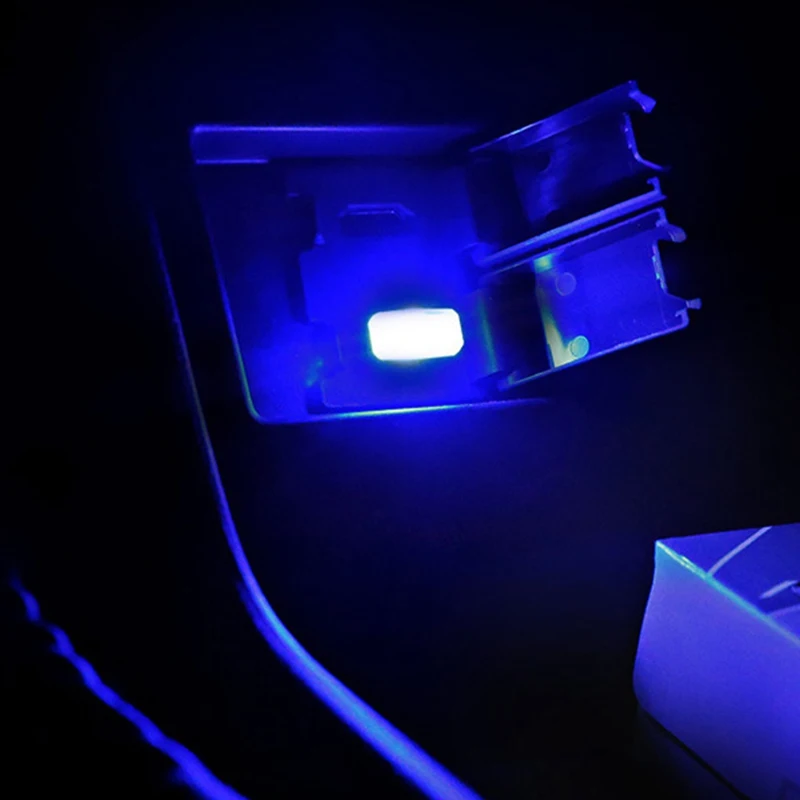 USB LED Atmosphere Lights Universal PC Plug Interior Car Night Light Red/Blue/White Auto Motorcycle Decorative Lamp