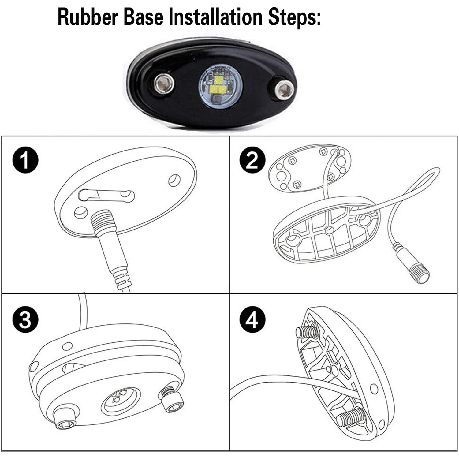 DHBH-4Pcs 9 Вт Светодиодный светильник Rock для Jeep Wrangler внедорожный светильник под колесом