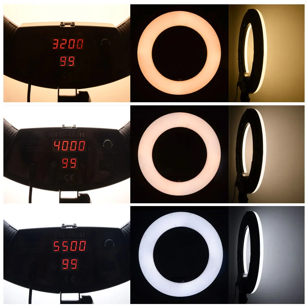  Yidoblo FD-480II Led Ring Lamp Light 18inch White Bi-color Studio LED Video Lamp Photographic Light - 32885211011