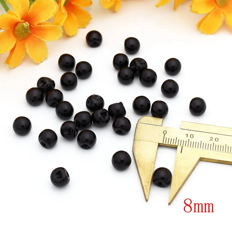 8mm Жемчужные пуговицы для рубашки с грибами, 6 мм, 8 мм, 10 мм, 12 мм, детские круглые пуговицы для свитера, пуговицы с изображением глаз животных, 150 шт./лот, жемчужные пуговицы - Цвет: 8mm