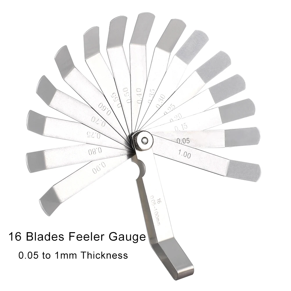 

Universal Thickness Gage Set Metric Guage Stainless Steel Feeler Gauges High Accuracy Gap Measuring Tool 16 Blades