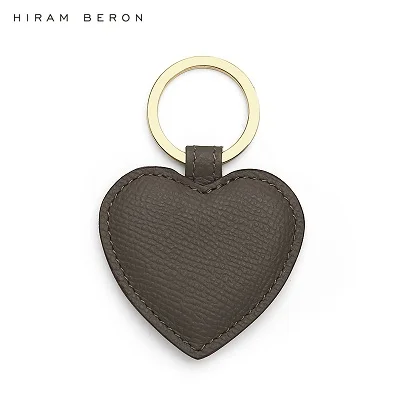 Hiram Beron индивидуальные инициалы индивидуальные Сердце милый брелок тег кожа высокое качество подарок для друга Прямая поставка - Цвет: grey