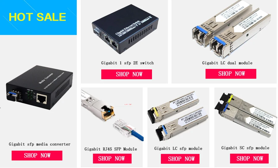 SFP module RJ45 Switch gbic 10/100/1000 connector SFP Copper RJ45 SFP module Gigabit Ethernet port 1pcs dual band modem