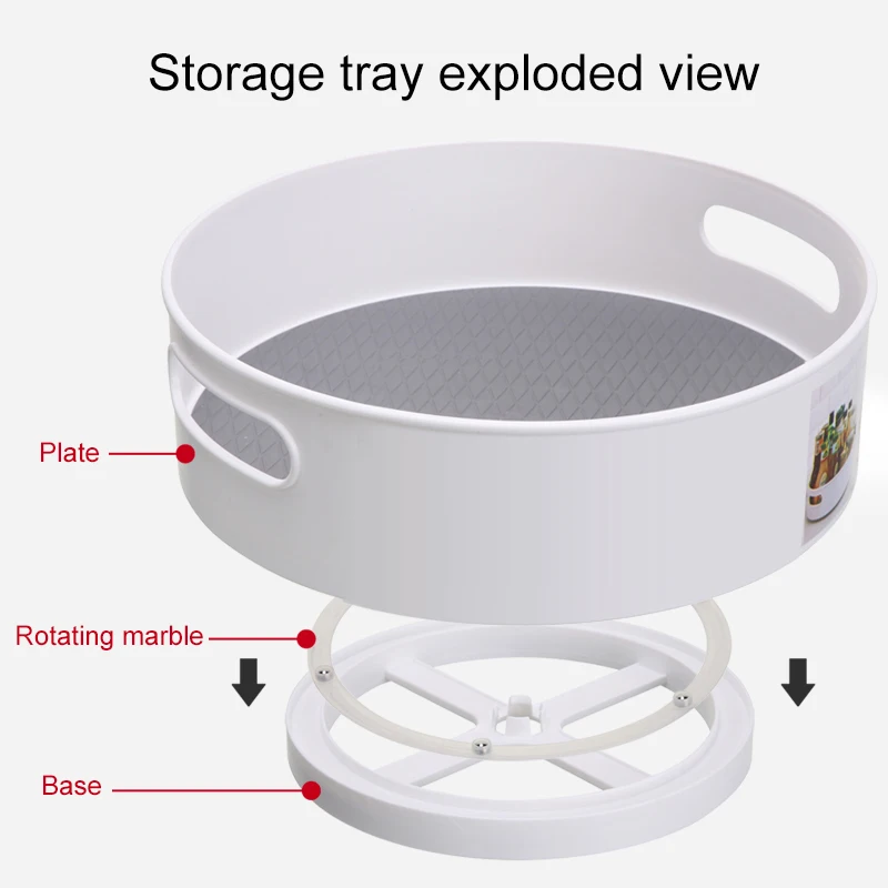 Нескользящий вращающийся лоток для хранения фруктов, закуска, сушеная пластина для хранения, Многофункциональный пластиковый Настольный органайзер для кухни и ванной комнаты