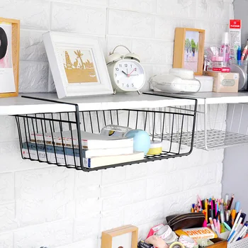 

1 pcs Under Shelf Basket Rack Storage Organizer Holder wardrobes cabinets rack for home Kitchen Pantry