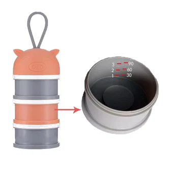 

3 Grid Essential Cereal Cartoon Boxes Portable Baby Food Storage Infant Feeding Milk Powder Bottle Container Practical Box