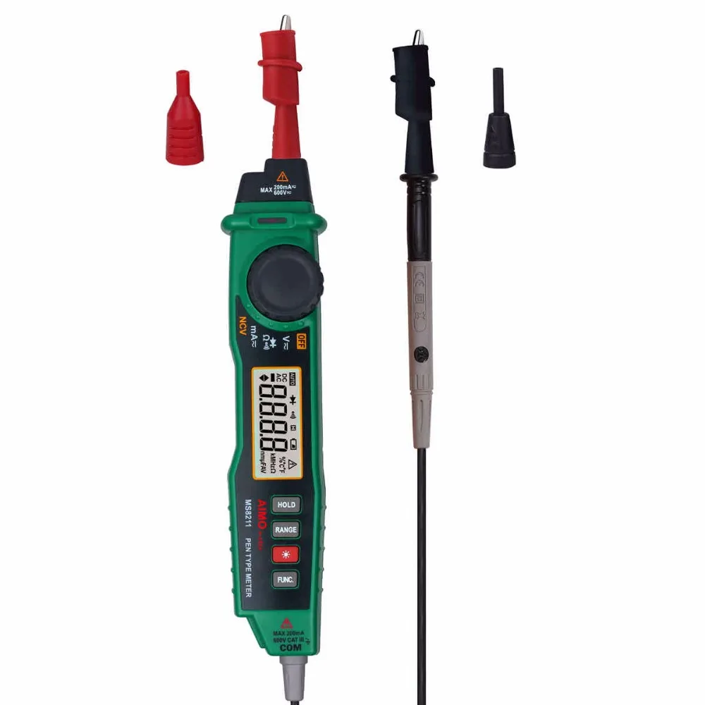 MASTECH MS8211 Ручка Тип Цифровой мультиметр Бесконтактный AC детектор напряжения Авто