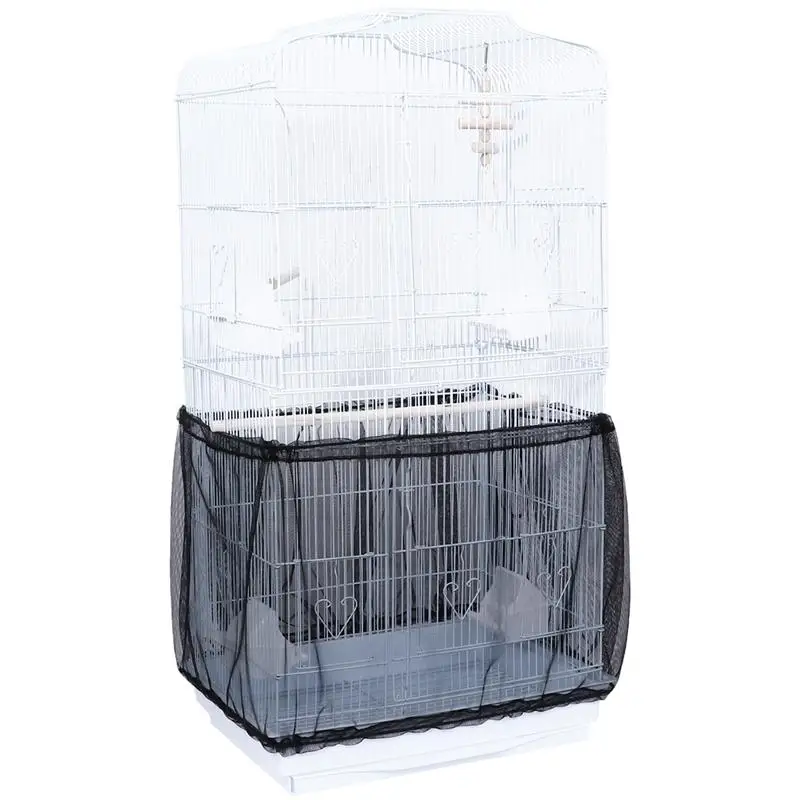 POPETPOP 2pcs Bird Cage Cover Seed Catcher Birdcage Nylon Mesh Net Cover Skirt Guard Basket Soft Airy Bird Cage Accessories