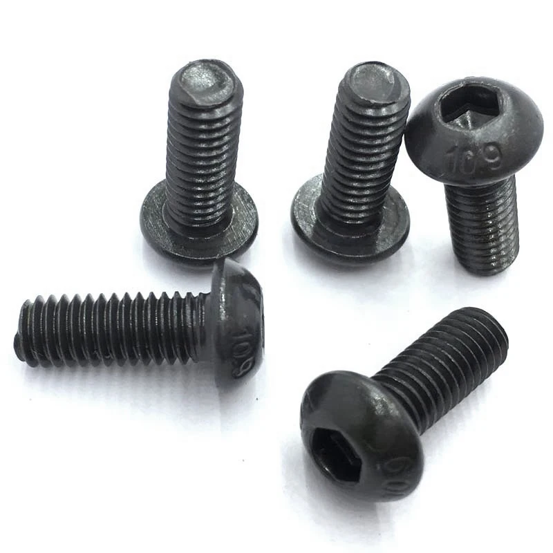 WSFS Горячая M5x8mm Кнопка головка с шестигранной головкой винт болт Черный 50 шт. |