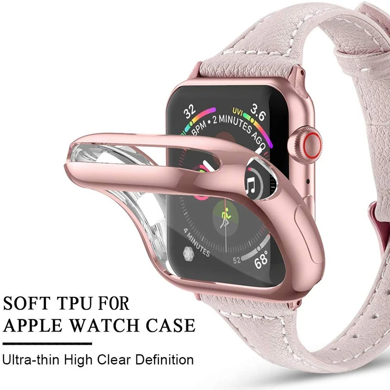 Funda para reloj Apple Watch, protector funda, delgada, todo incluido, para iwatch series 5, 4, 3, 2 y 1, 42 mm, 38 mm, 40 mm, 44mm