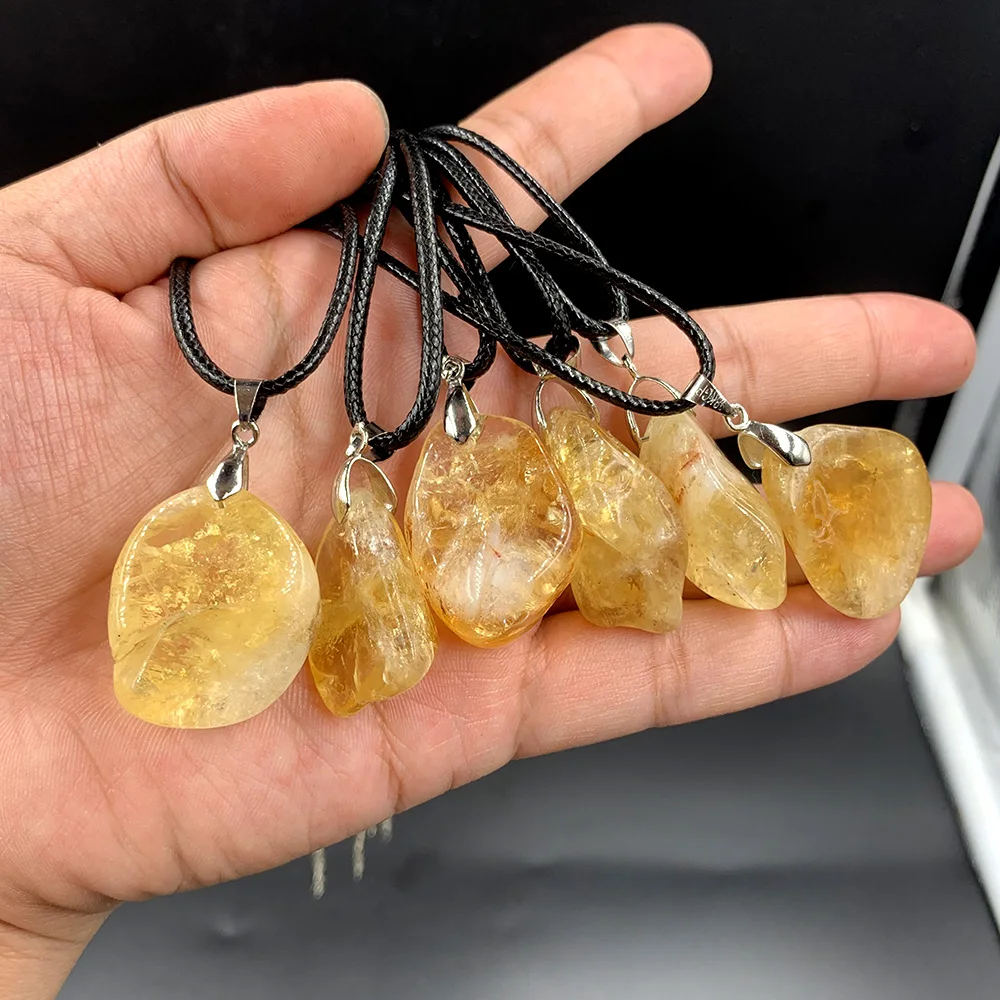 6pcs Natural Irregular Crystal Citrine 