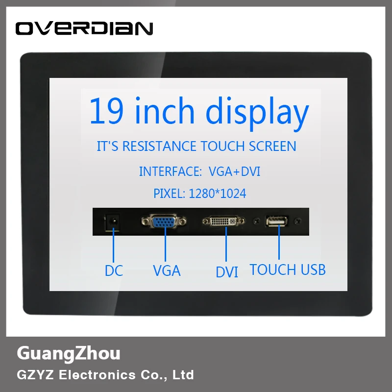 US $202.56 19 Inch 19Metal Shell LCD Monitor Display Resistance Touch Screen 12801024 Ratio 43 Embedded Mounting Ear For Factory Output