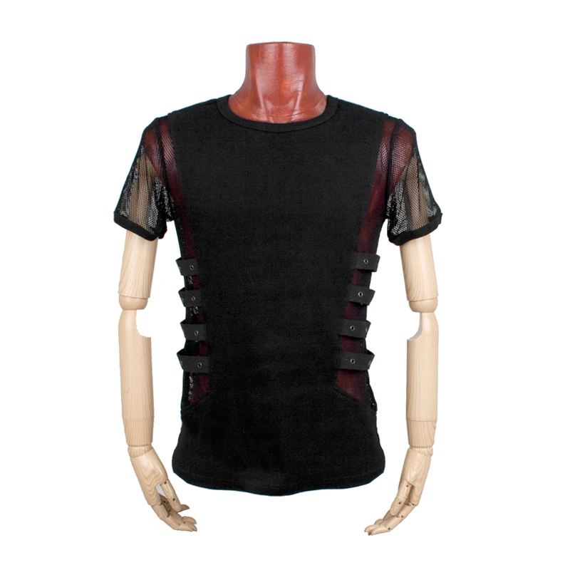 Мужская черная трикотажная футболка в стиле панк рейва|metal black|tee shirtt-shirt men |
