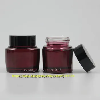 

wholesale 40g painted purple glass jar,eye cream mask cream facial cream mini sample container