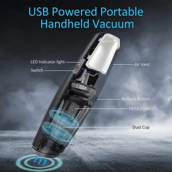 

Handheld Vacuums,Cordless Handheld Vacuum Cleaner with 7KPa Powerful Suction Wet Dry Lightweight Rechargeable 2200MAh Lithium Ba