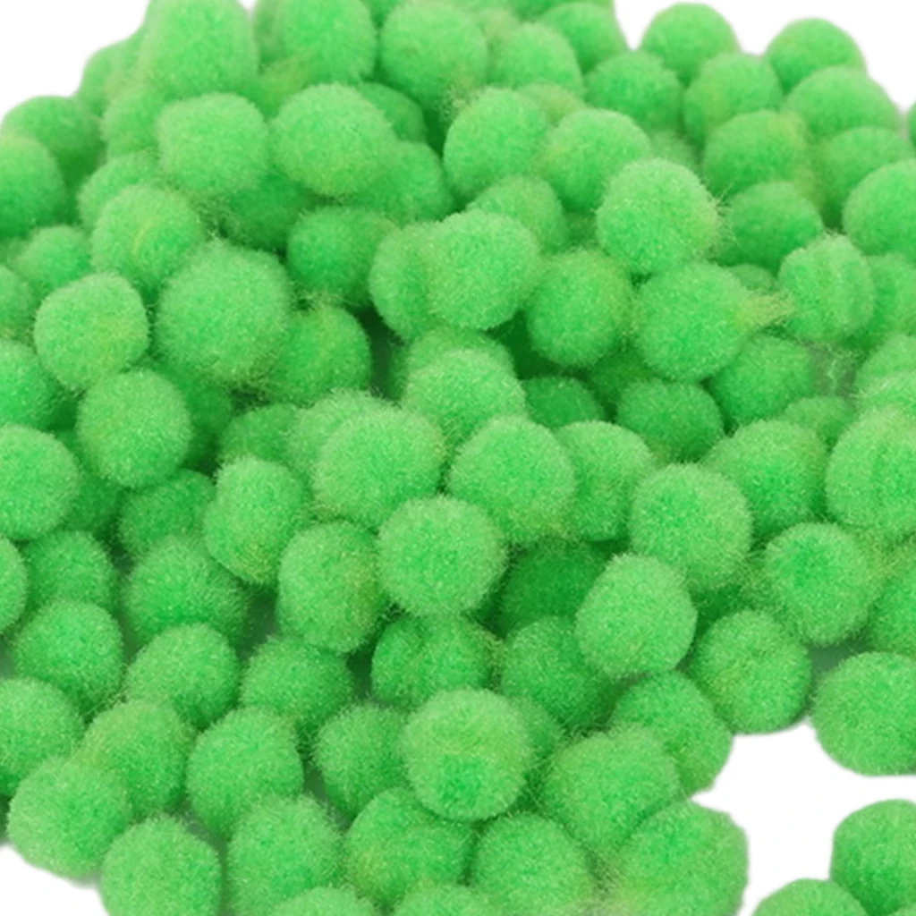 Mini Craft Pom Poms - 100 / Pack, Fluffy & Vibrant, 18mm / 0.7inch Pea Size, 9 Colours Choice