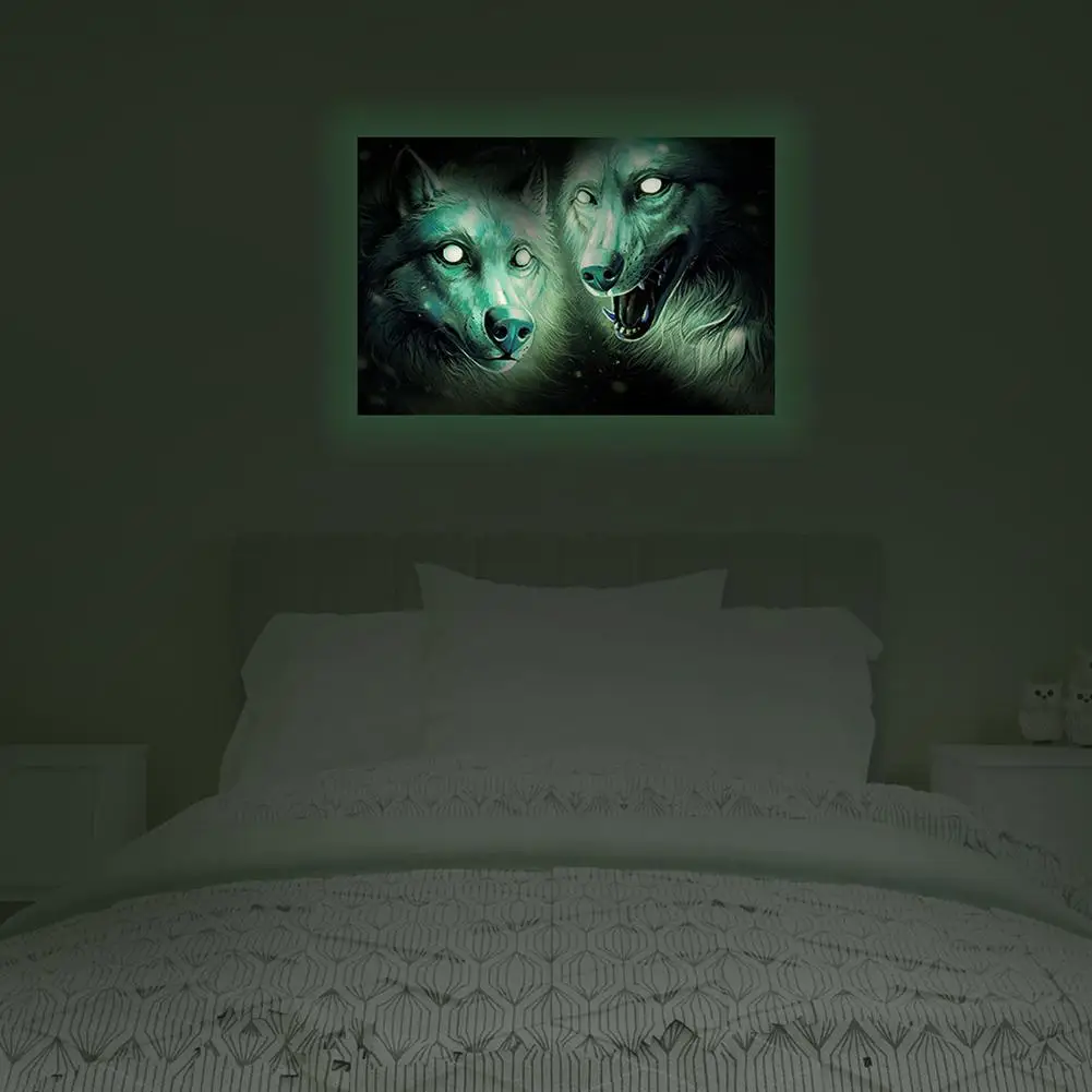 Наклейка светящаяся волка DIY 3D Наклейка на стену светящаяся в темноте украшение дома Детская гостиная наклейки для спальни