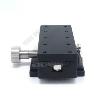 

Fine Tuning Sliding Table X Axis 40*90mm 30mm stroke Manual Trimming Platform Dovetail Groove Guide Stage Rack Pinion Optical