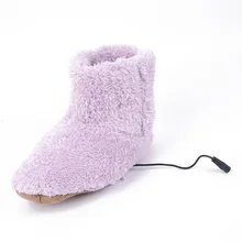 1 пара теплых ботинок с USB для мужчин и женщин; Теплая обувь; теплые зимние Флисовые Тапочки; моющиеся Тапочки