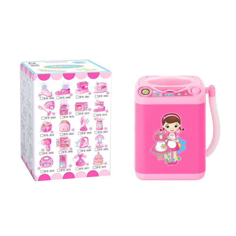 pink girl Дети игровой дом стиральная машина игрушка мини моделирование кукольный домик мебель игрушки - Цвет: pink girl