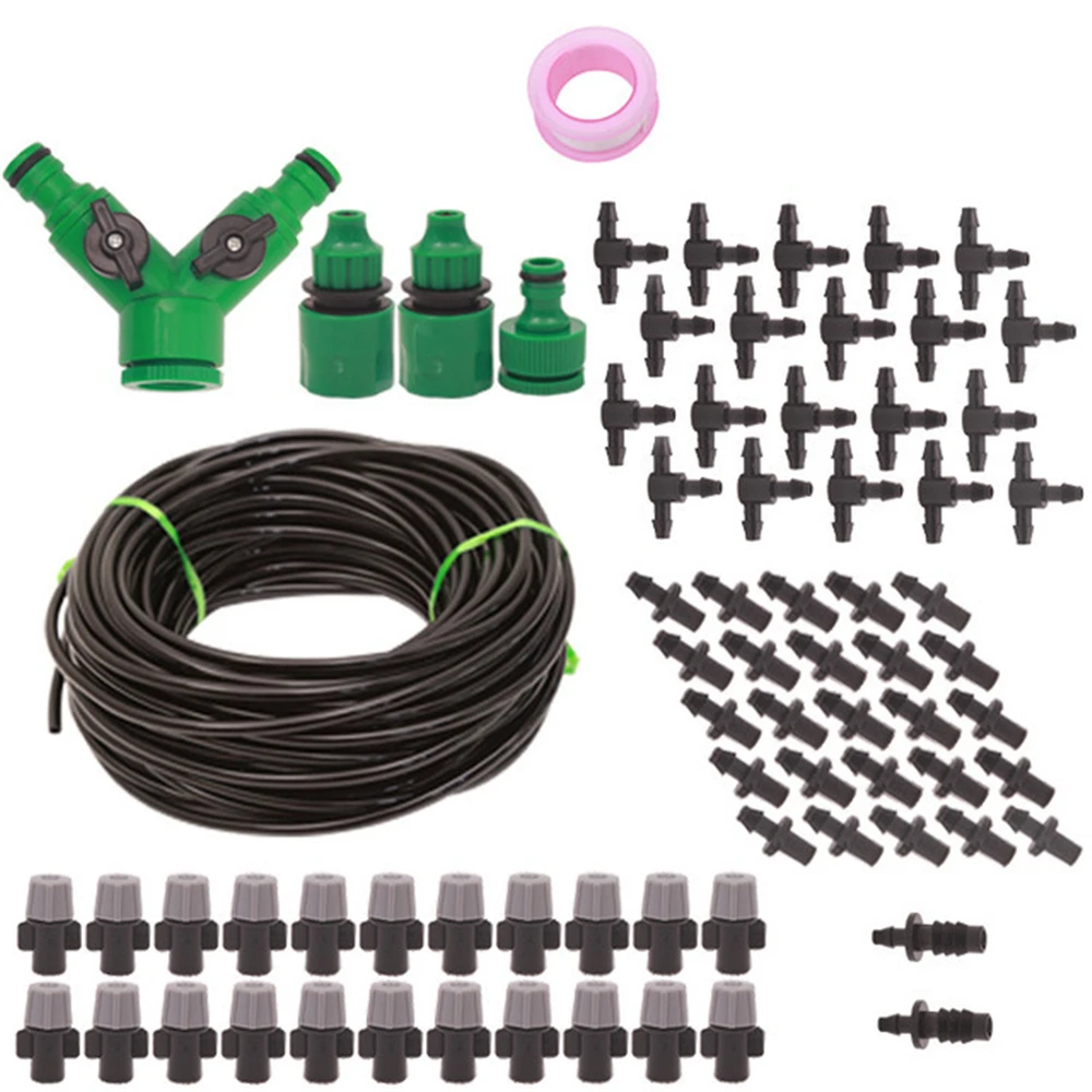 20M 20 Nozzles DIY Drip Irrigation System Kit Automatic Watering Garden Hose Micro Kits with Adjustable Dripper | Дом и сад