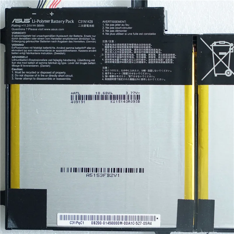 7XINbox Подлинная C31N1428 Аккумулятор для ноутбука ASUS Zenbook UX305LA UX305UA 11,31 V 56wh 4780mAh