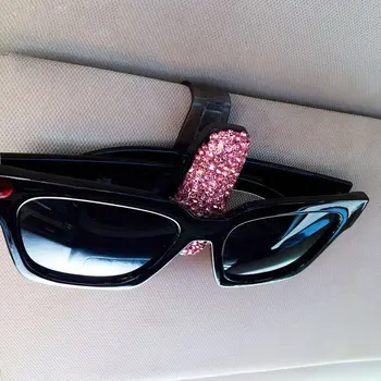 

Auto Fastener Clip Rhinestone Diamond Car Sun Visor Glasses Sunglasses folder Ticket Receipt Card Clip Storage Holder