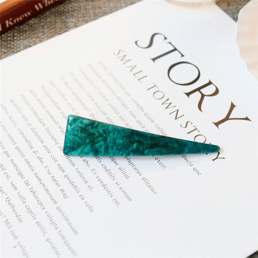 Vintage Emerald Series Geometrical Triangle Hairpins And Grasp Clip Women Personality Temperament Hair Clip Hair Accessories