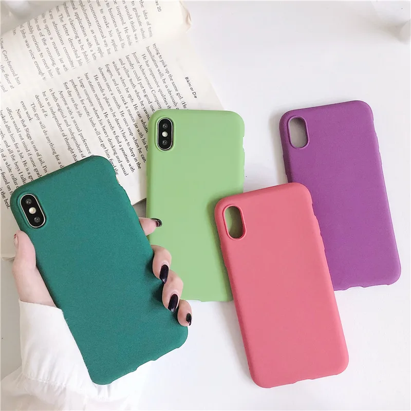 

Matte Couple Solid Color Cover Phone Case For Xiaomi Redmi Note Mi 7 8 8SE 9 9SE 9T CC9 CC9E Lite K20 Soft TPU Silicone Funda