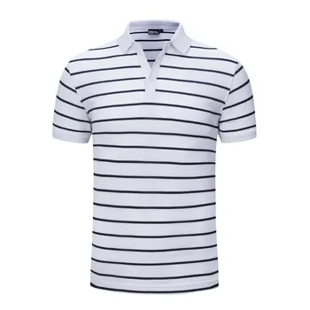 

NEW Arrived 2020 Summer 10 Colors Brand Men Classic Striped White Black Polo Shirt Cotton Short Sleeve Plus size S-XXXXL