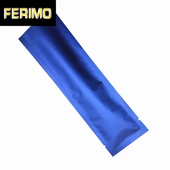 

Blue Open Top Pure Aluminum Foil Heat Seal Packaging Bag Mylar Coffee Powder Vacuum Storage Flat Pouch Snack Retail Package Bag