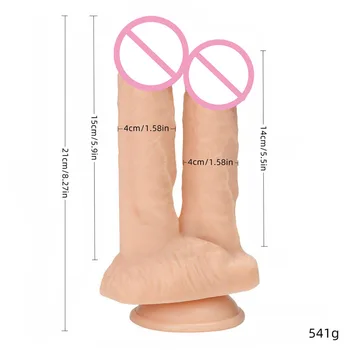Double Dildos Female Masturbation Penetration Vagina for Anal Big Realistic Penis With Suction Cup Couples Sex Toys Consolador 5