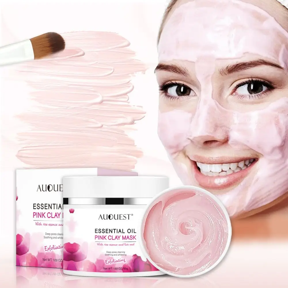 Natural Rose Essence Pink Mud Facial Mask Deep Cleansing Moisturizing Oil Control Shrink Pores Anti-wrinkle Whitening Skin Care