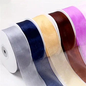 

4cm Luxury Soft Organza Ribbon Solid Color Gift Ribbon for DIY Wrapping Wedding Decoration Christmas Decoration Voile Ribbons