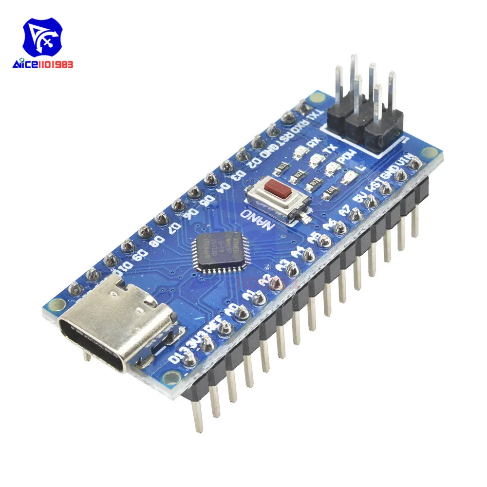 Diymore Mini USB/Micro USB/type-C адаптер CH340 Nano V3.0 ATMEGA328P-MU ATMEGA328 микроконтроллер макетная плата для Arduino