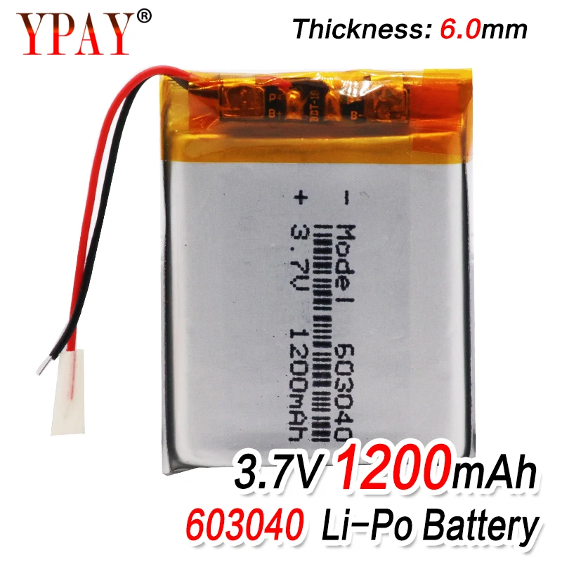 

3.7V 1200mAh 603040 Li-ion Lipo Battery Lithium Polymer Li-Po li ion Battery Lipo cells For Speaker Alarm GPS MP3 MP4 Toy DIY