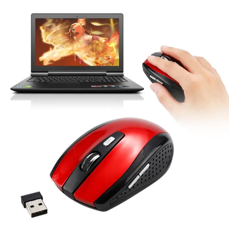 2 4 GHz игровая мышь 1600DPI Беспроводная оптическая USB 0 приемник для ПК ноутбука