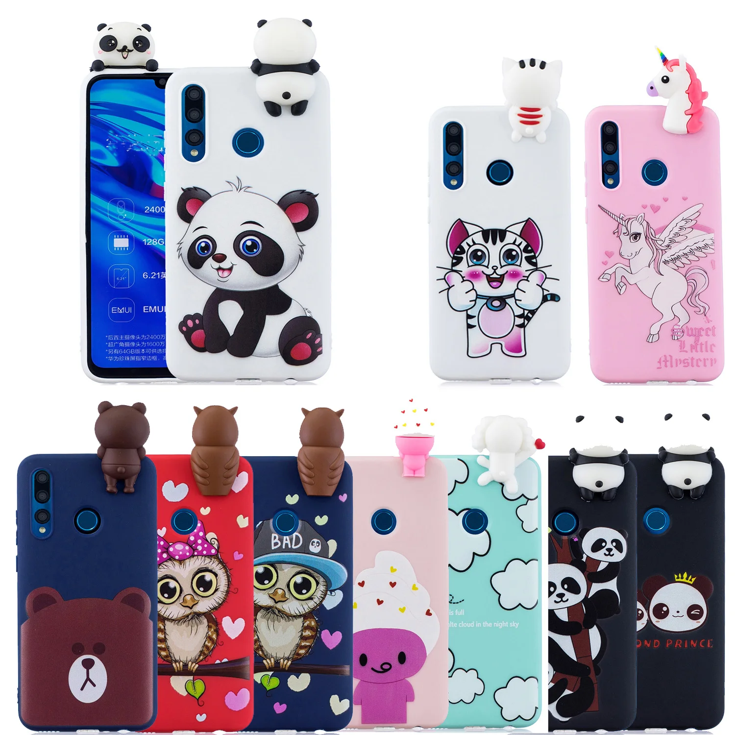 Soft Silicon Case For samsung Note 10 pro 9 8 S20 Ultra S10 lite S9 M30 A01 A11 A40 A51 A71 A81 A91 Cartoon 3D panda Toys Coque | Мобильные