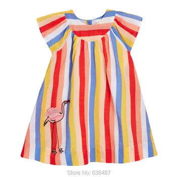 

100% Knitted Cotton Princess Dresses for Girls Summer Children Striped Tops Baby Girl Clothes Kids one-piece Dresses Monkey 1-7Y