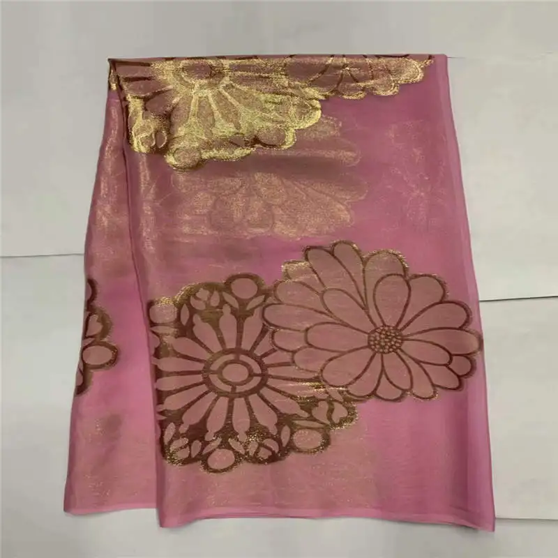 Горячая дизайн высокого качества африканская металлическая Шелковая Ткань 5 ярдов африканская шелковая ткань для дам праздничная одежда! LXF1055