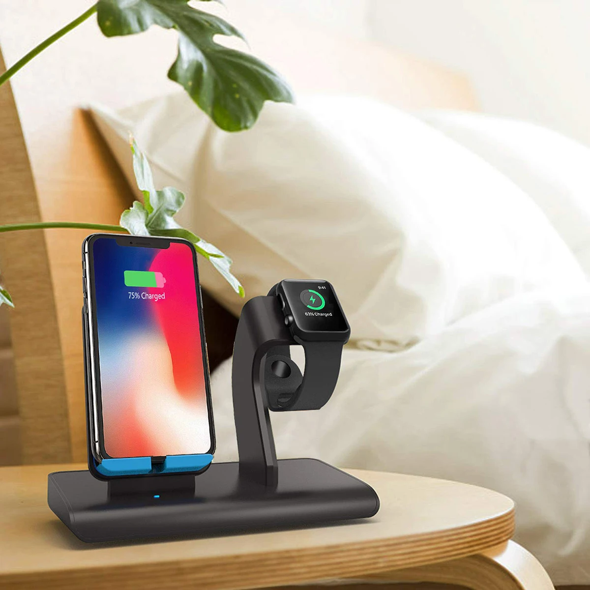 SOONHUA 2In1 Qi Wireless Charger Charging Dock Stand Mobile Phone Chargers For Apple Watch Smart Phone