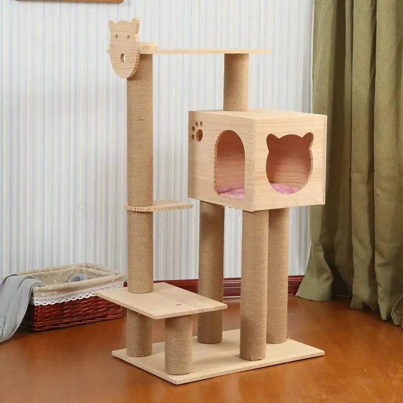 Большая рама для кошек Sisal деревянное гнездо из массива дерева игрушечная доска с