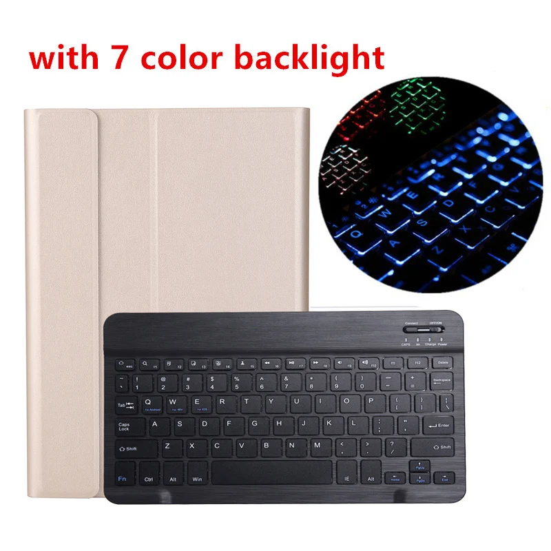 Gold-B-Backlight Чехол для планшета с клавиатурой для huawei Mediapad M6 10,8 покрытие клавиатуры Bluetooth для huawei M6 Pro 10,8 дюймов подставка умный чехол - Цвет: Gold-B-Backlight