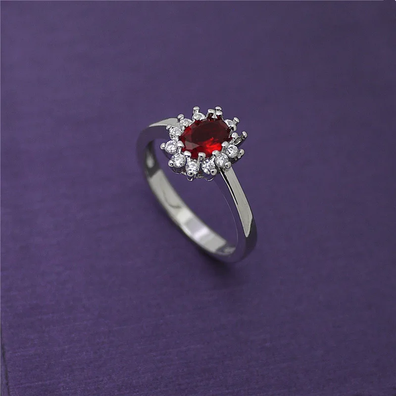 High-end foreign trade Europe and the United States popular engagement ring blue zircon real gold colour ring wholesale