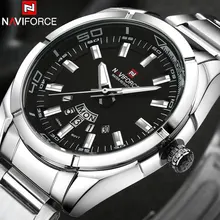 NAVIFORCE Brand Men Watches Luxury Sport Quartz 30M Waterproof Watches Men s Stainless Steel Band Auto