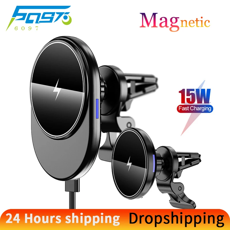 15W Magnet Car Wireless Charger Mount for iPhone 12 pro max mini Qi Car Wireless Charger Holder Fast Charging Wireless Car